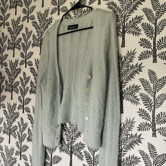 Abercrombie and Fitch Super Soft Light Blue Cardigan Sweater - Picture 3 of 7